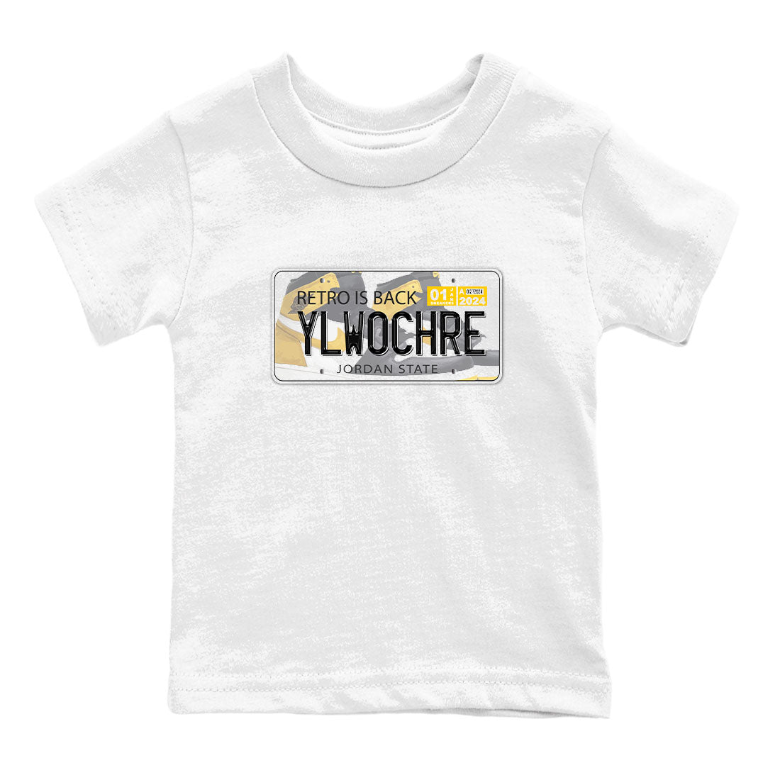Jordan Plate snkmatch Tees Kids - Air Jordan 1 Yellow Ochre