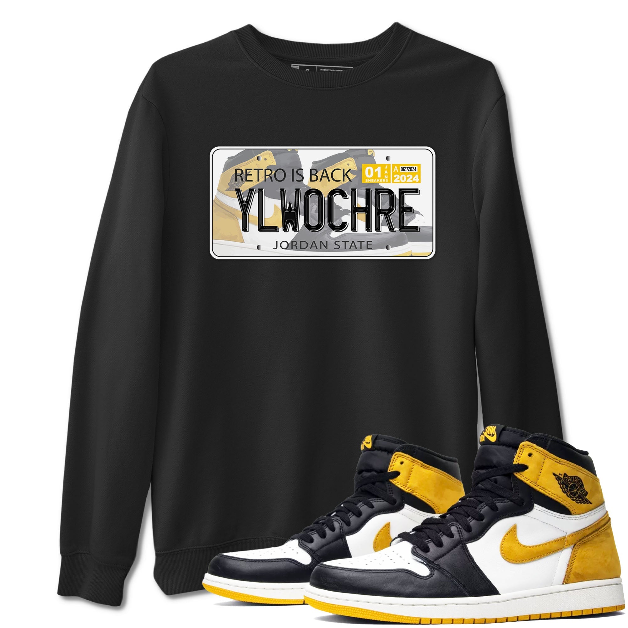 Jordan Plate snkmatch Tees - Air Jordan 1 Yellow Ochre