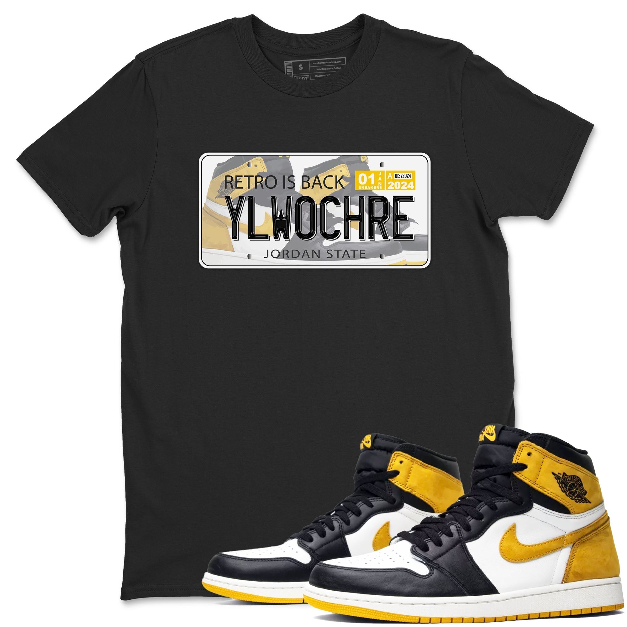 Jordan Plate snkmatch Tees - Air Jordan 1 Yellow Ochre