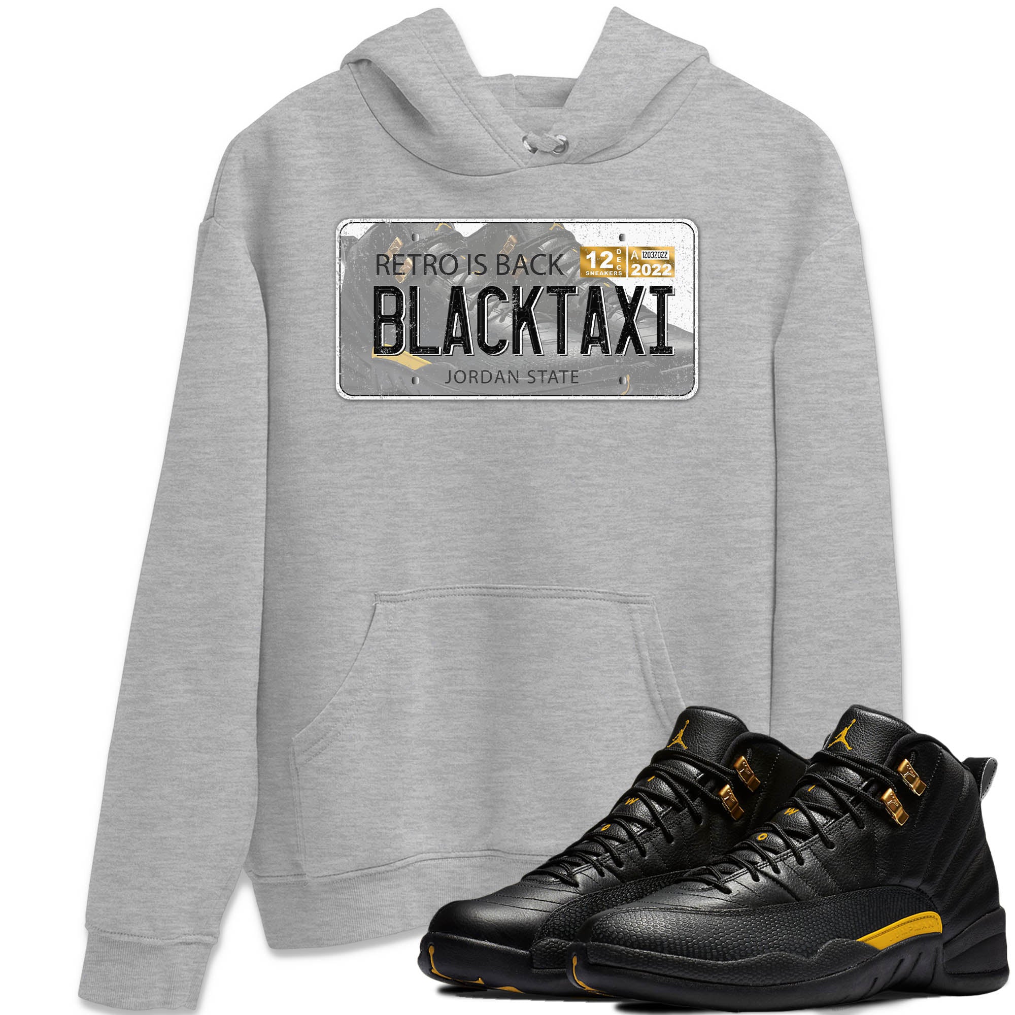 Jordan Plate Unisex Tops - Air Jordan 12 Black Taxi
