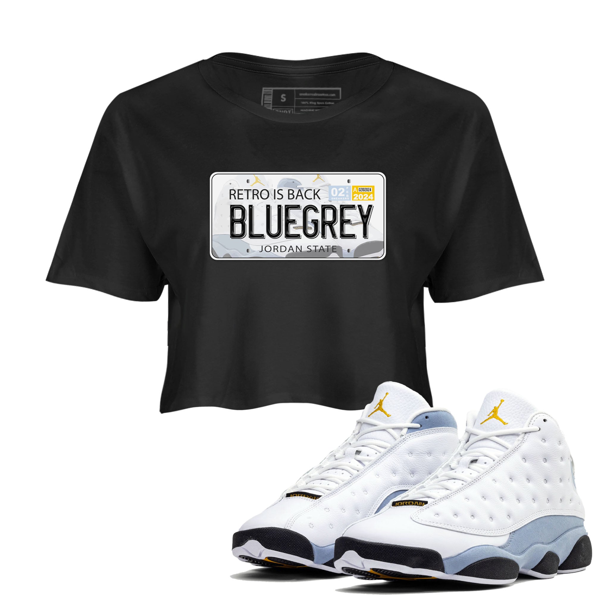 Jordan Plate snkmatch Women's Top - Air Jordan 13 Blue Grey