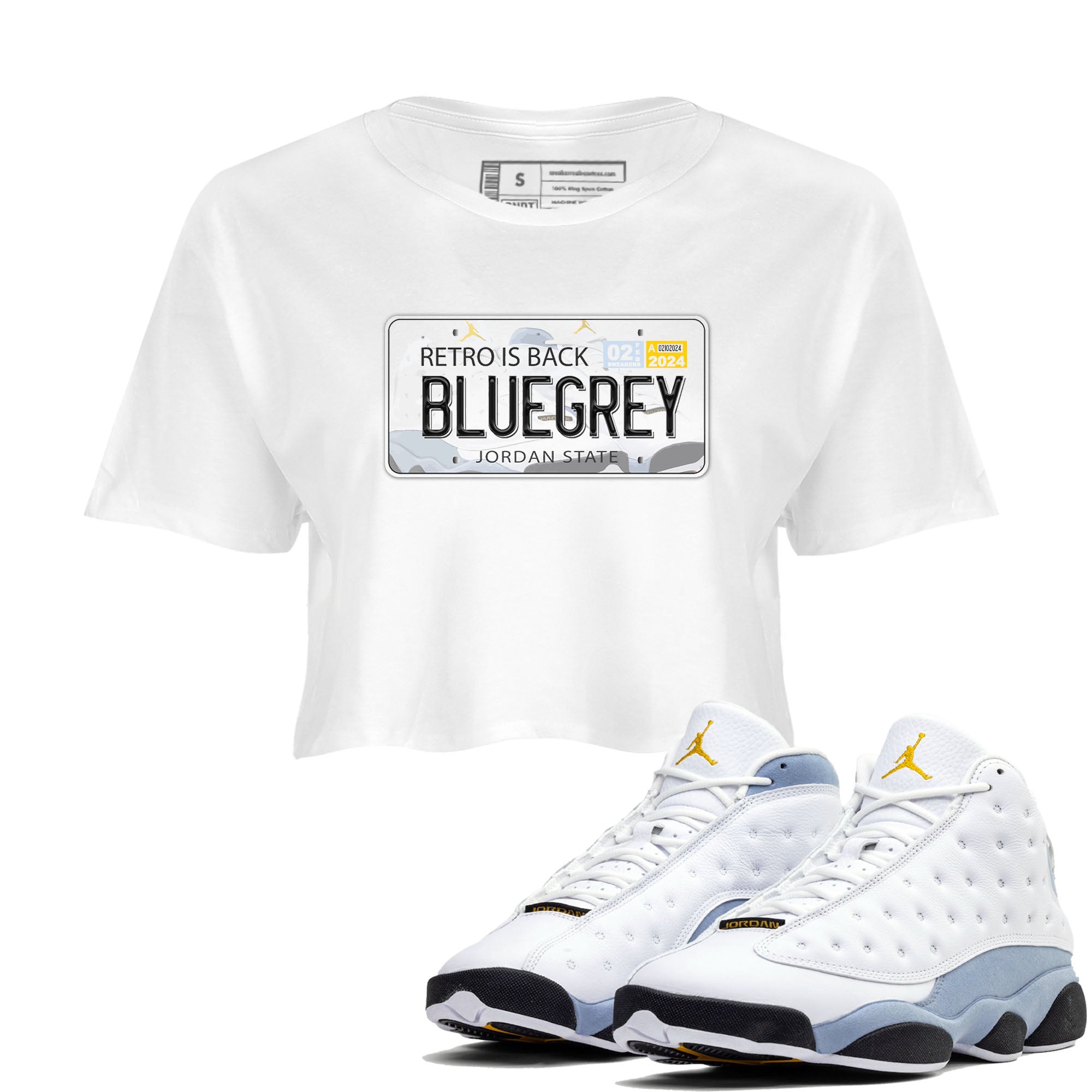 Jordan Plate snkmatch Women's Top - Air Jordan 13 Blue Grey