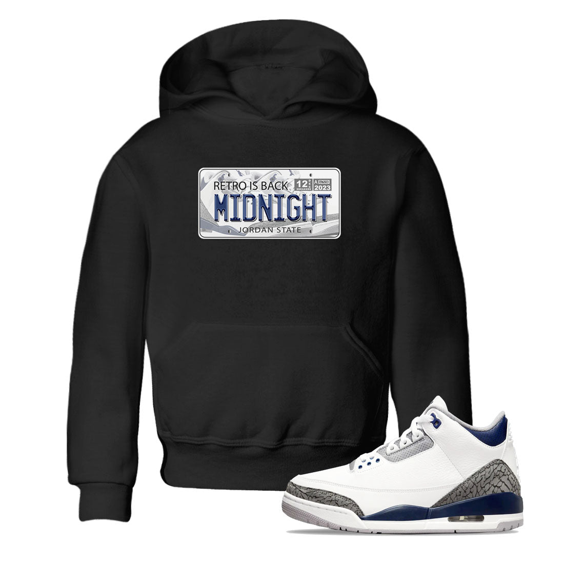 Jordan Plate snkmatch Tees Kids - Air Jordan 3 Midnight Navy 2023