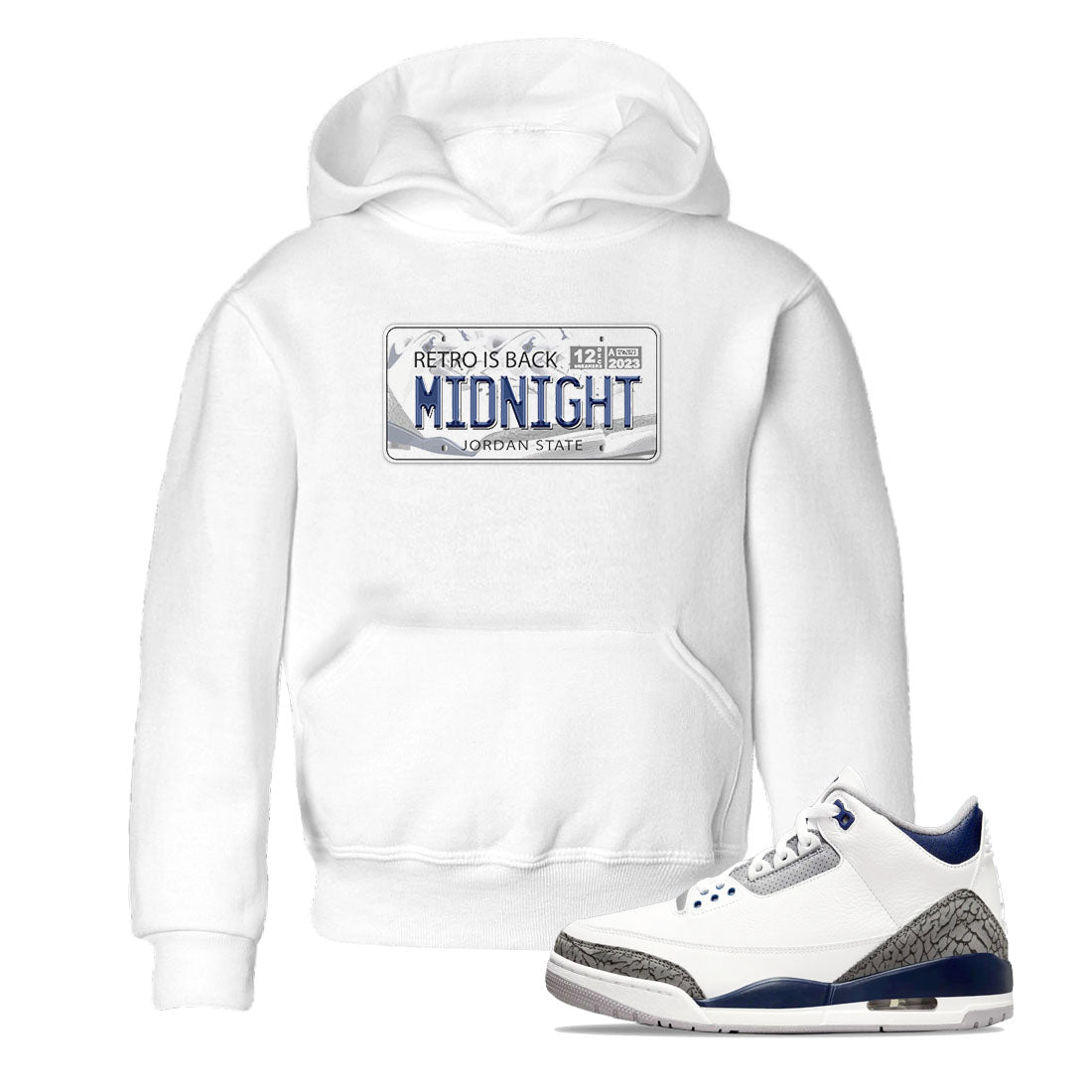 Jordan Plate snkmatch Tees Kids - Air Jordan 3 Midnight Navy 2023