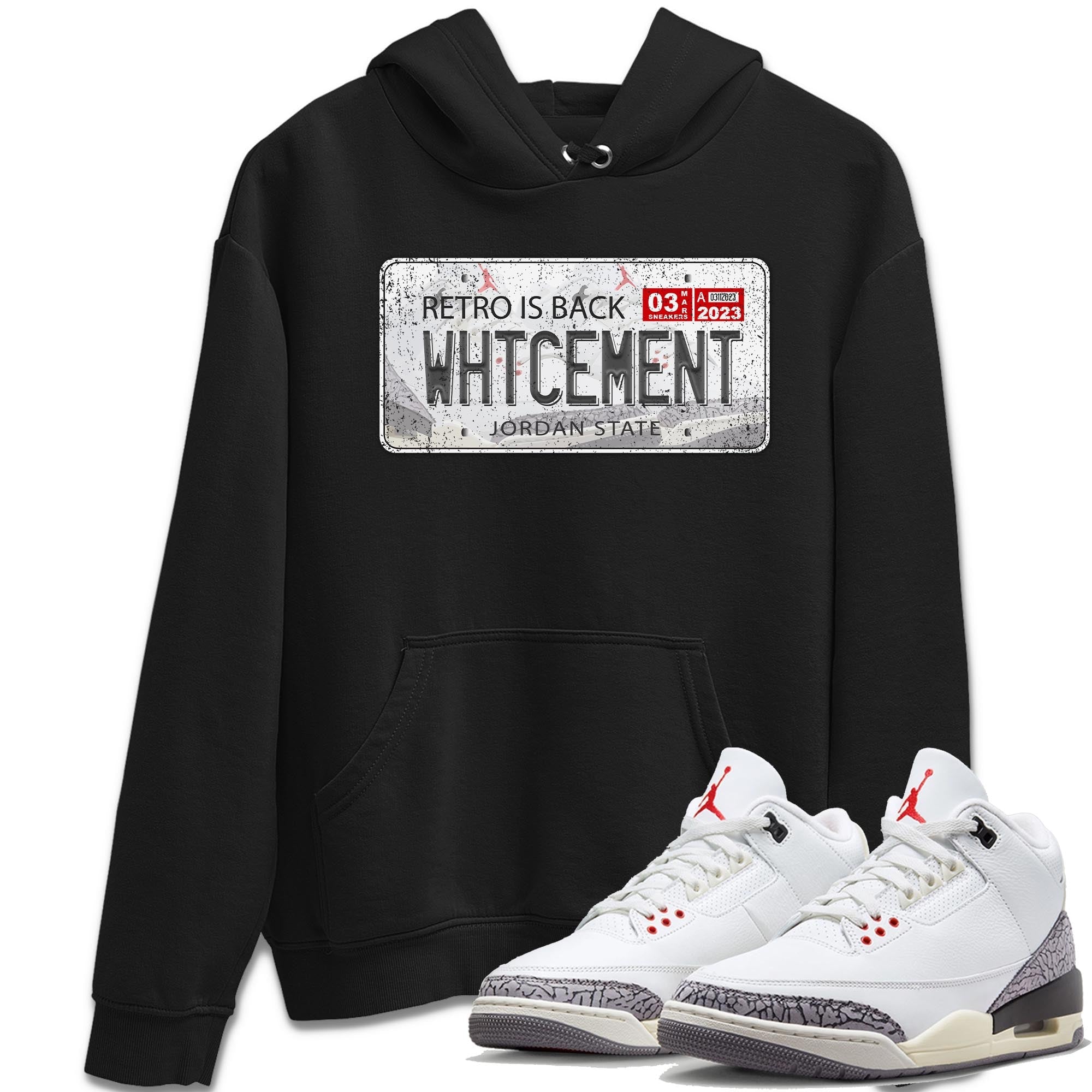 Jordan Plate Unisex Tops - Air Jordan 3 White Cement