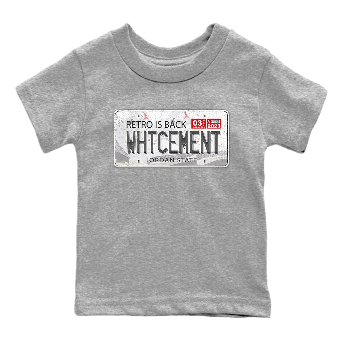 Jordan Plate Kids Tops - Air Jordan 3 White Cement