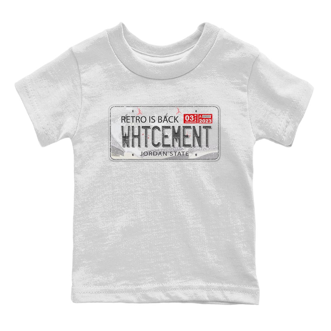 Jordan Plate Kids Tops - Air Jordan 3 White Cement