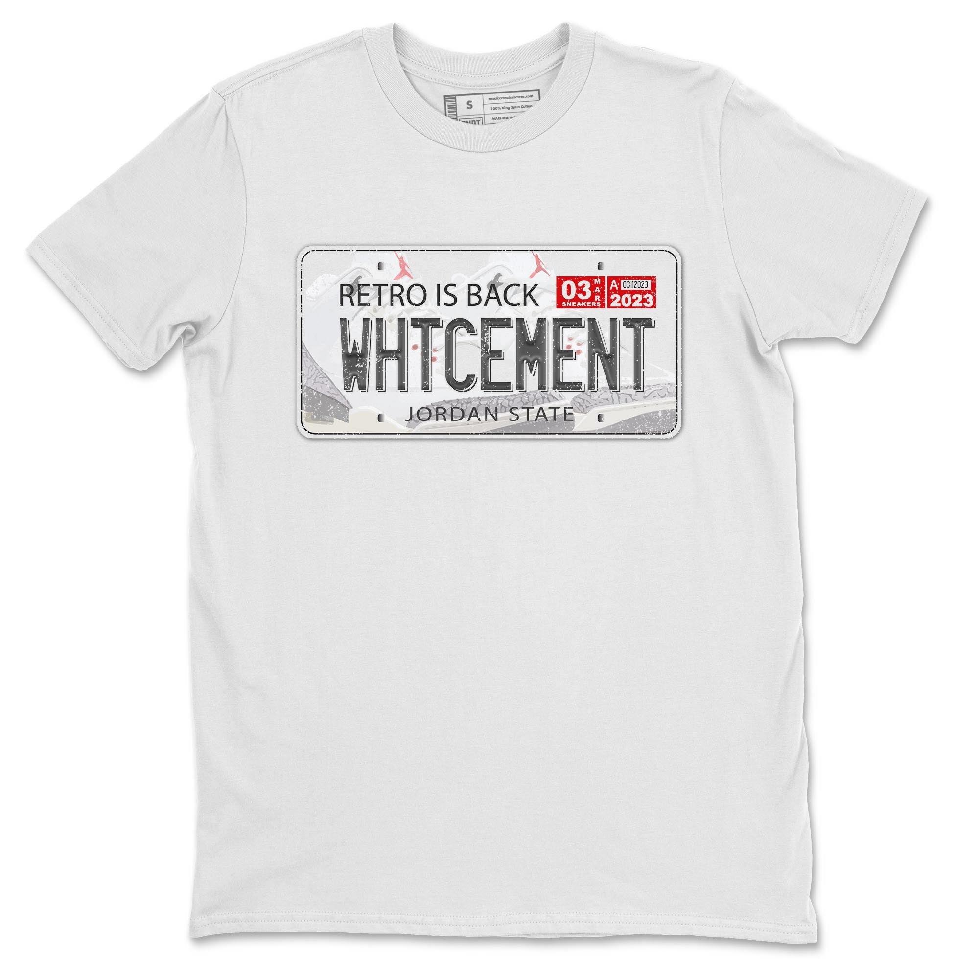 Jordan Plate Unisex Tops - Air Jordan 3 White Cement