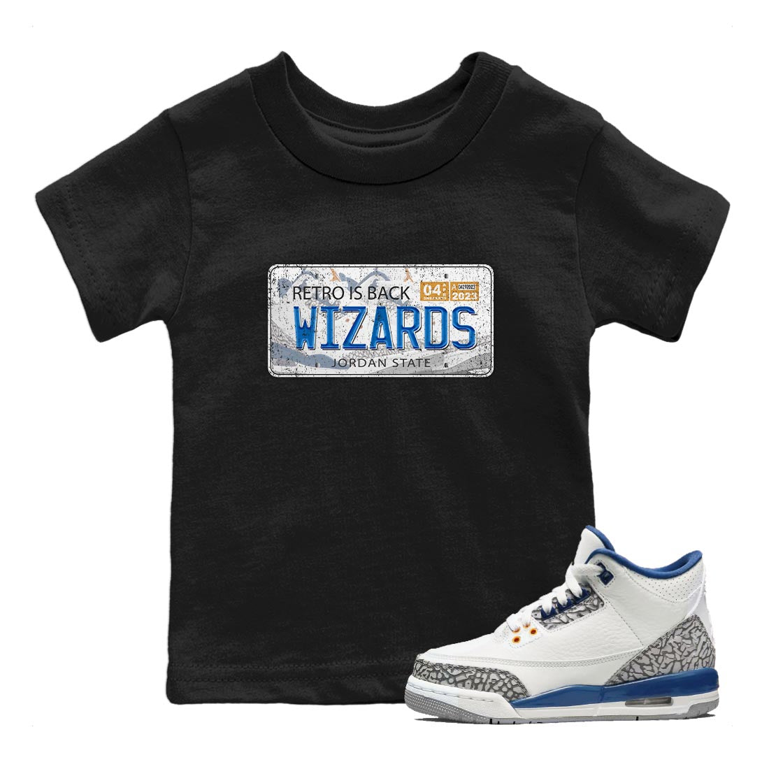 Jordan Plate Kids Tops - Air Jordan 3 Wizards