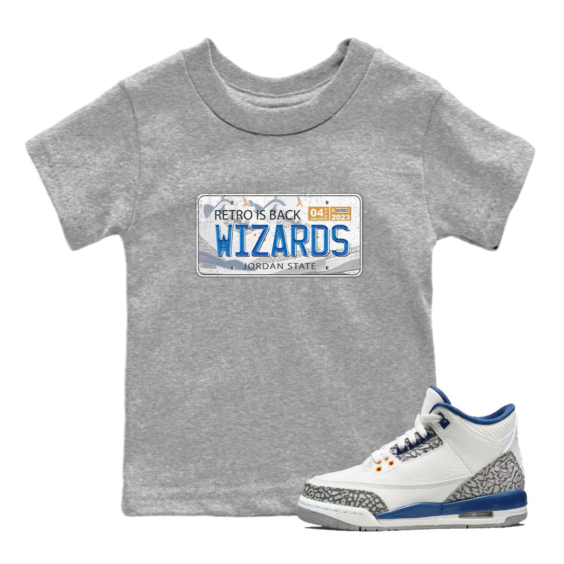 Jordan Plate Kids Tops - Air Jordan 3 Wizards