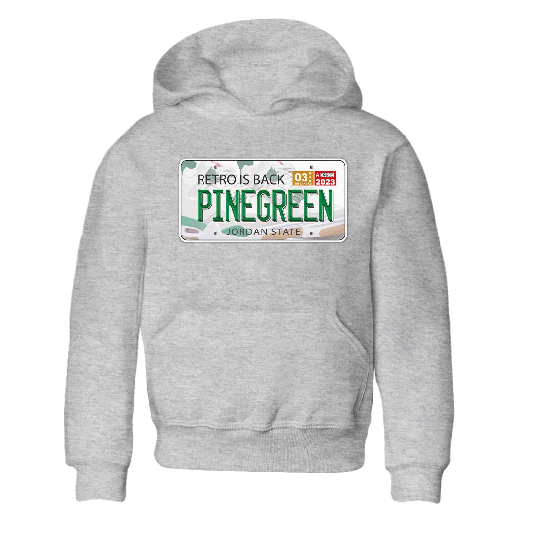 Jordan Plate Kids Tops - Air Jordan 4 Pine Green
