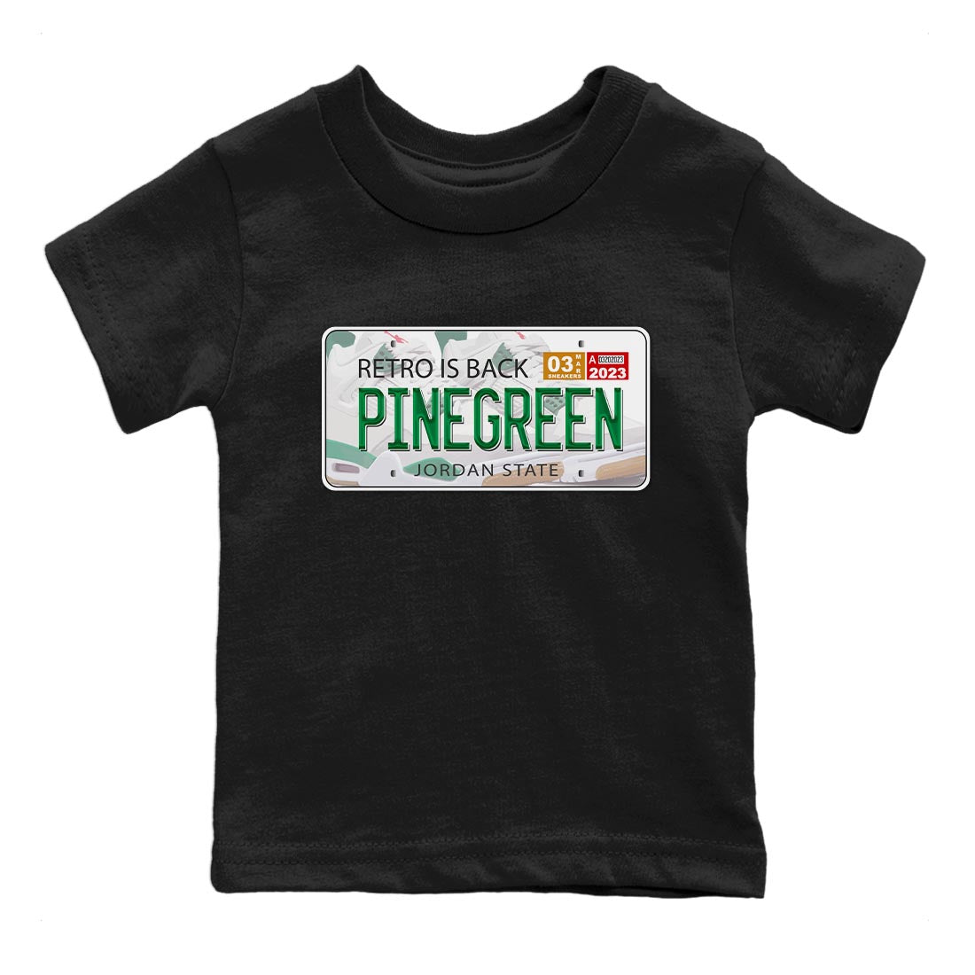 Jordan Plate Kids Tops - Air Jordan 4 Pine Green