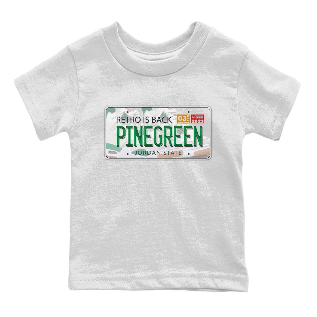 Jordan Plate Kids Tops - Air Jordan 4 Pine Green