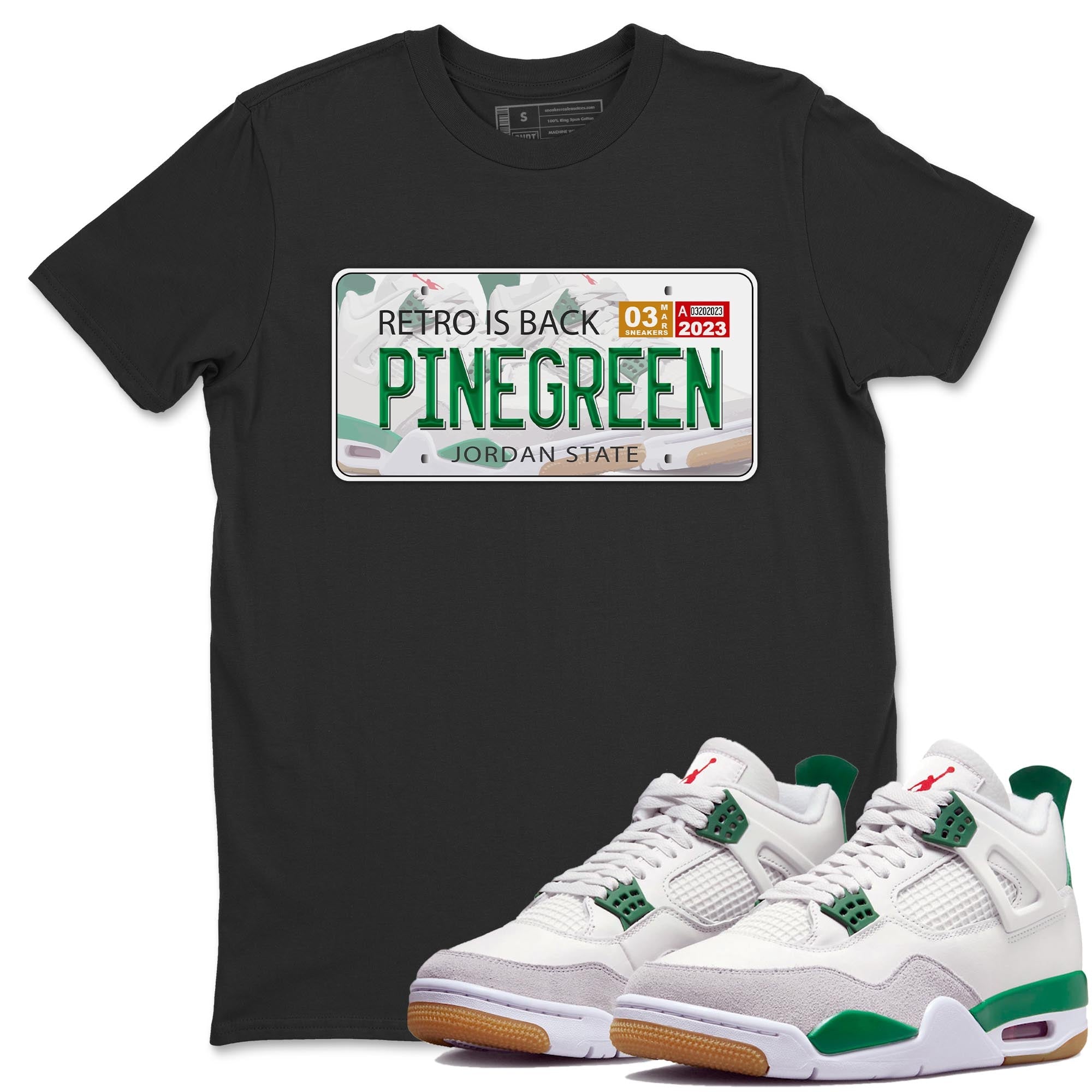 Jordan Plate Unisex Tops - Air Jordan 4 Pine Green