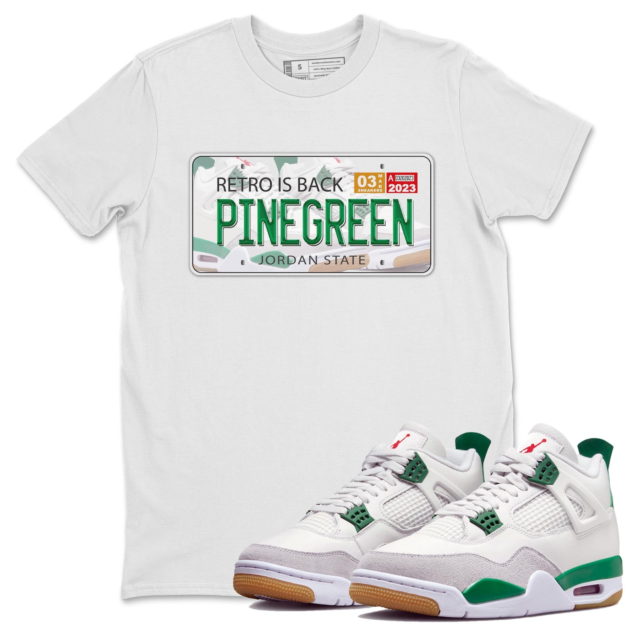 Jordan Plate Unisex Tops - Air Jordan 4 Pine Green