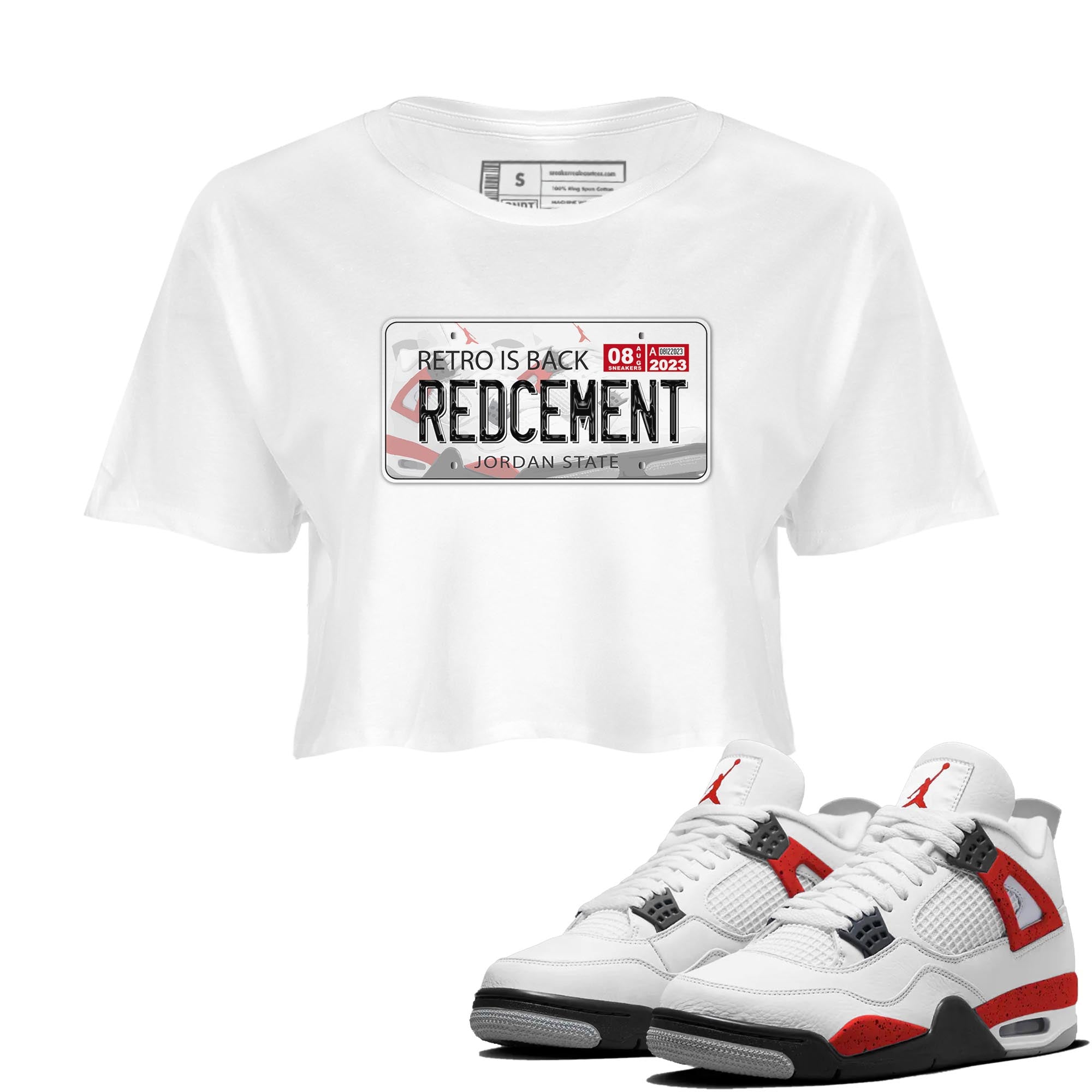 Jordan Plate snkmatch Women's Top - Air Jordan 4 Red Cement