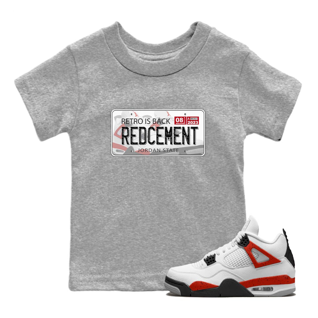 Jordan Plate snkmatch Tee Kids - Air Jordan 4 Red Cement
