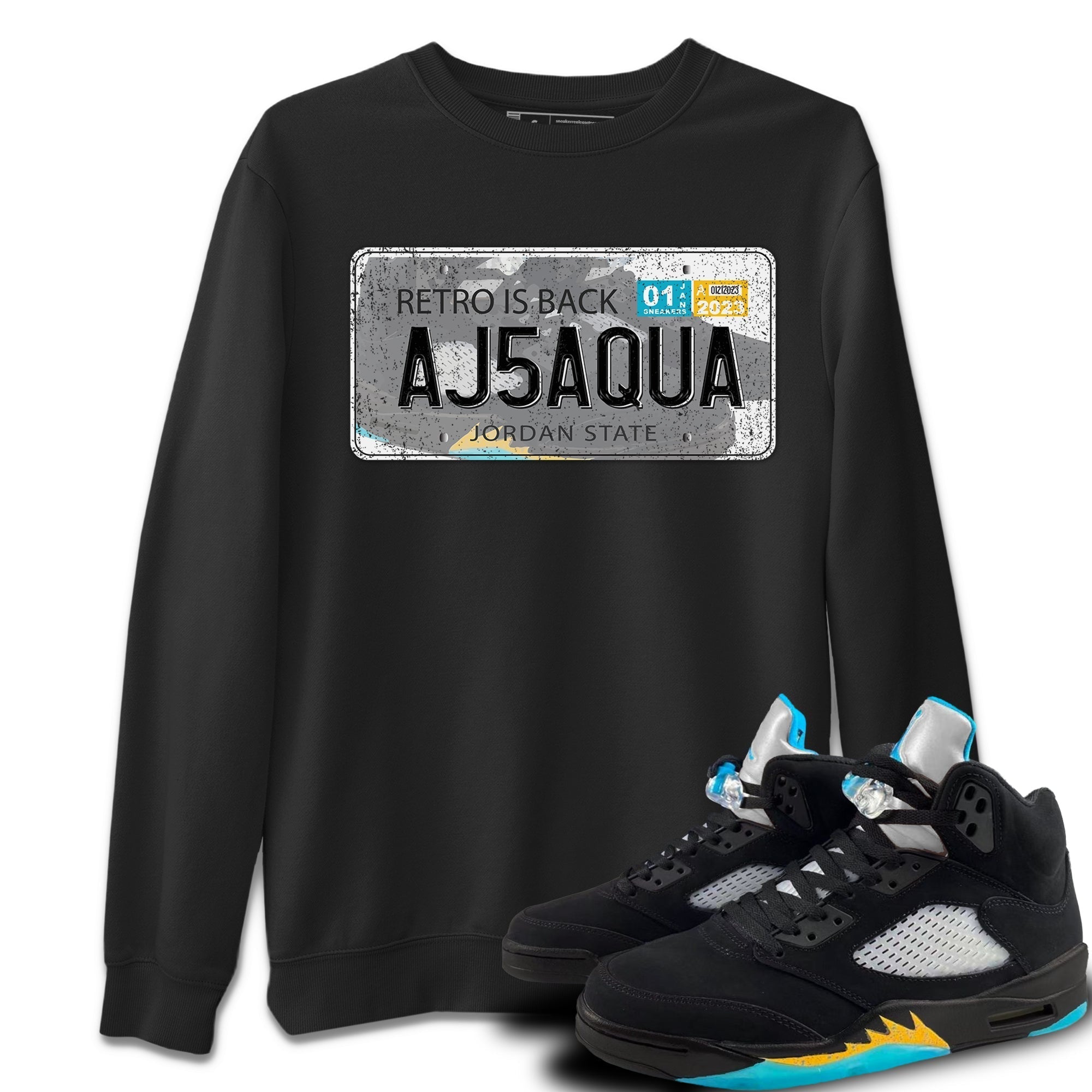 Jordan Plate Unisex Tops - Air Jordan 5 Aqua
