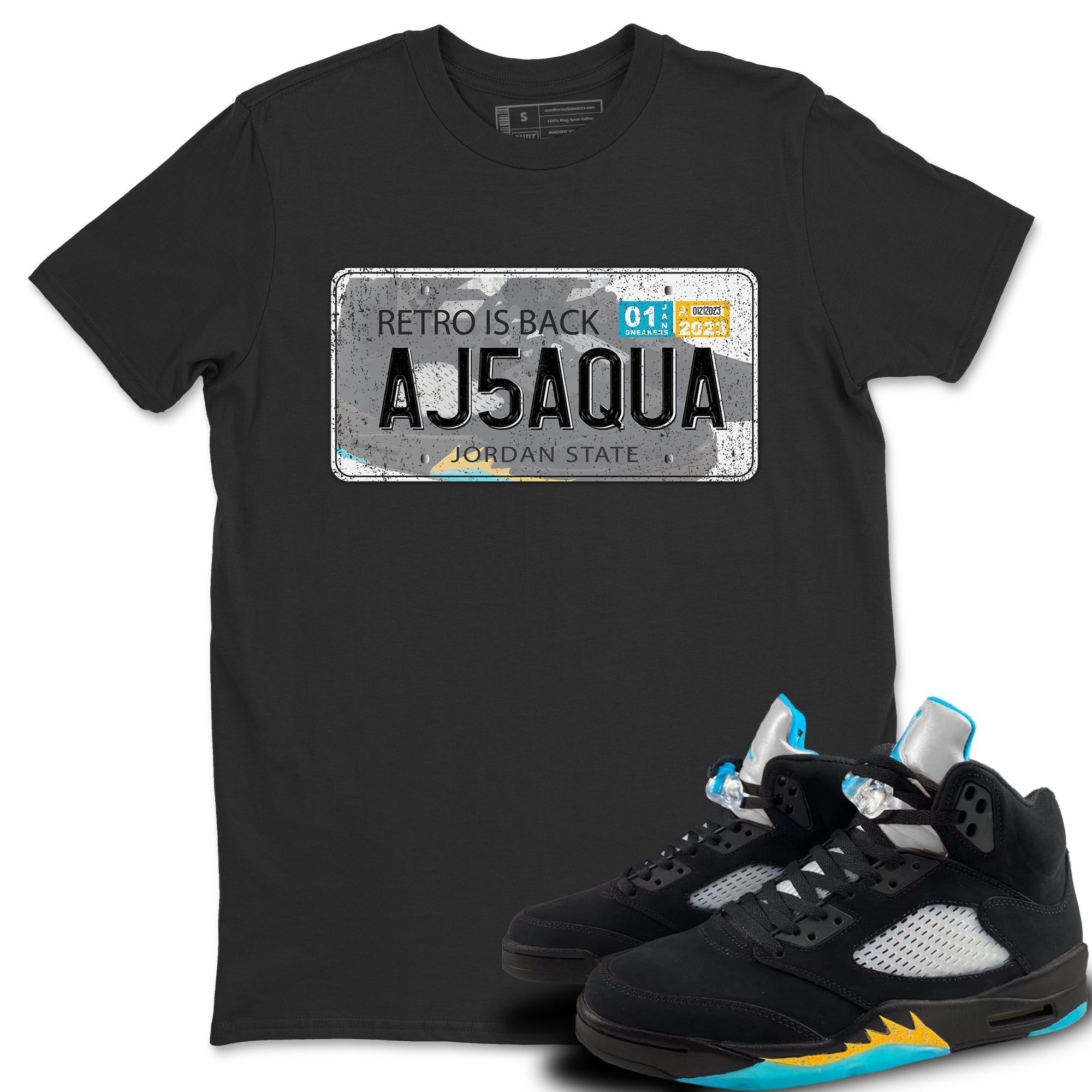 Jordan Plate Unisex Tops - Air Jordan 5 Aqua