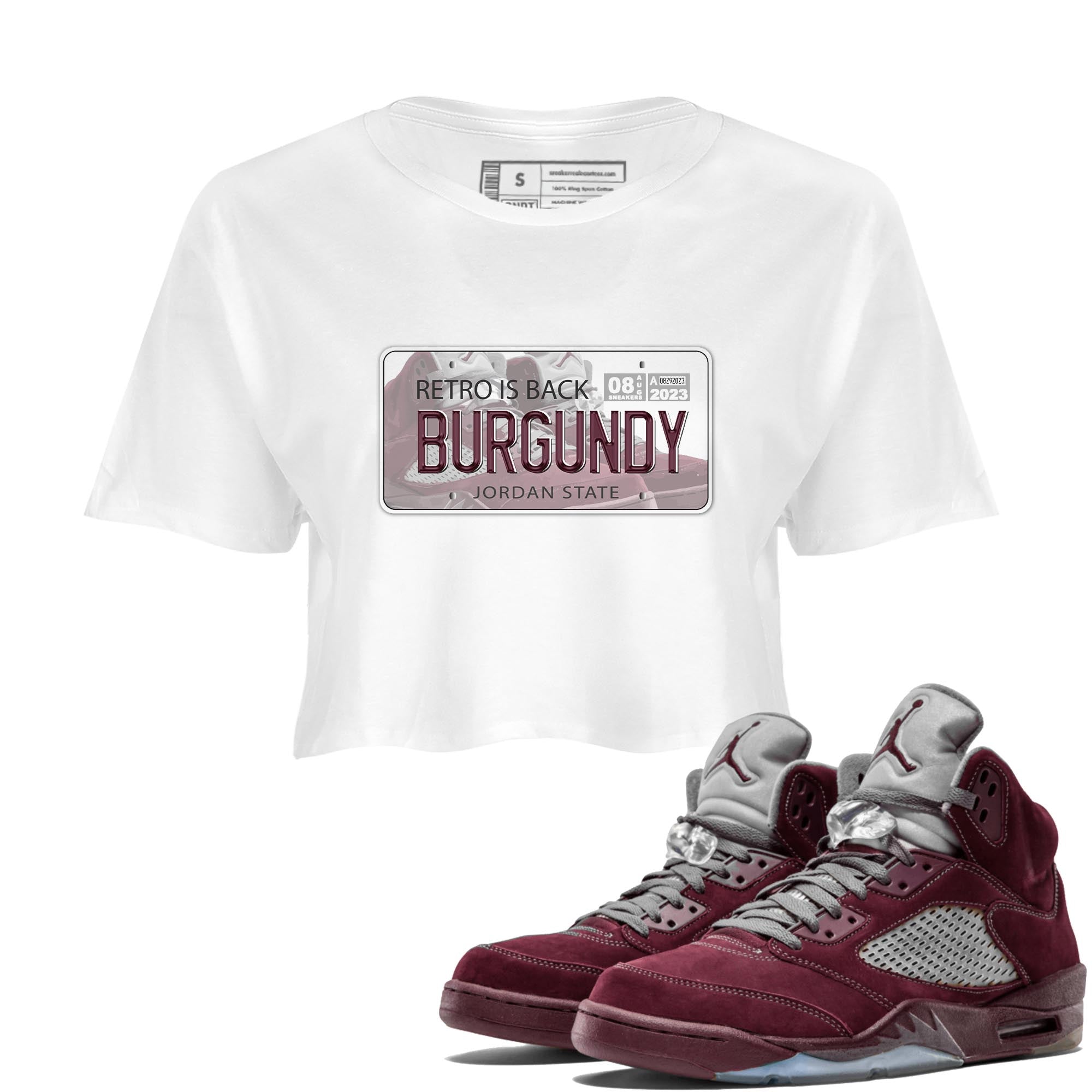 Jordan Plate snkmatch Women's Top - Air Jordan 5 Burgundy