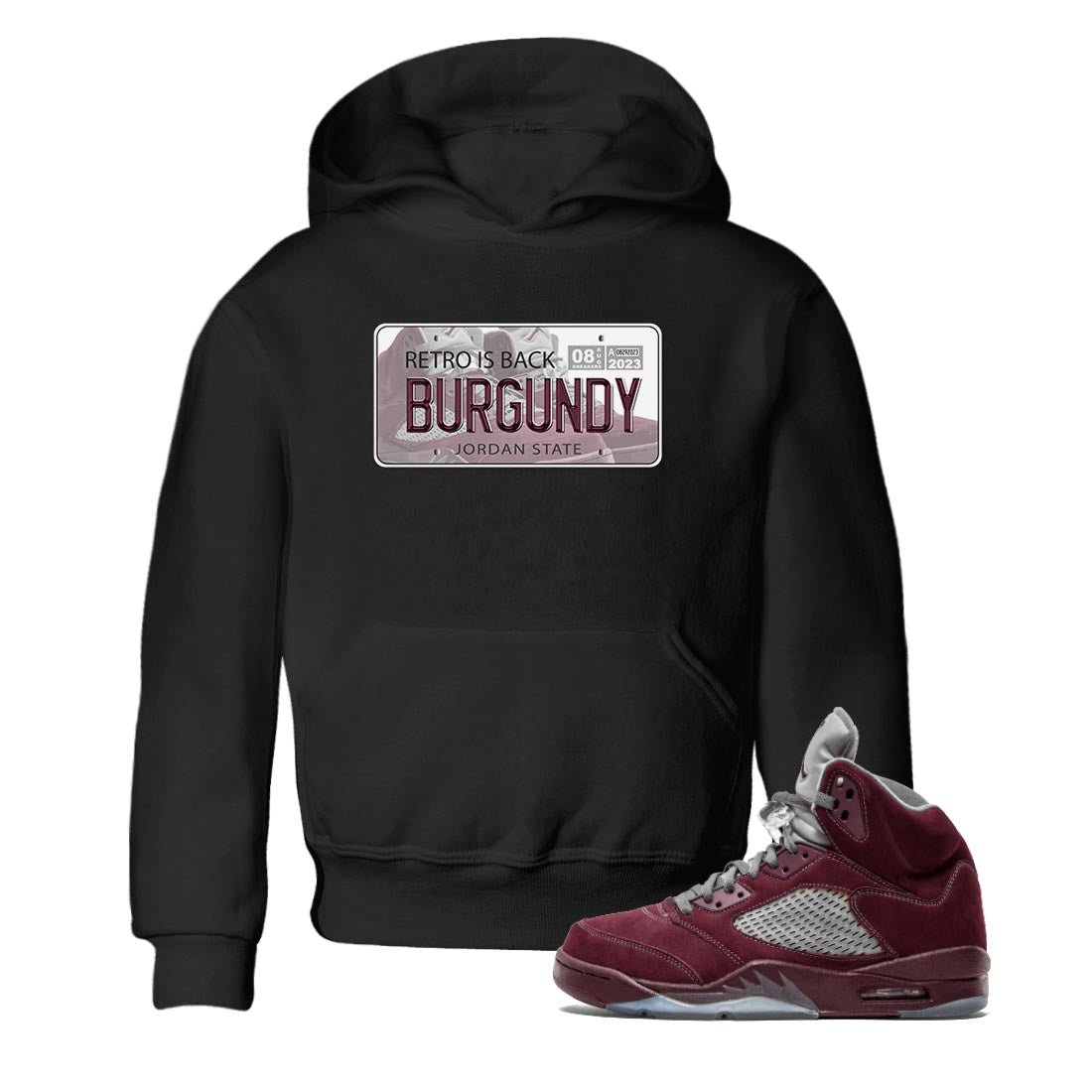 Jordan Plate snkmatch Tee Kids - Air Jordan 5 Burgundy