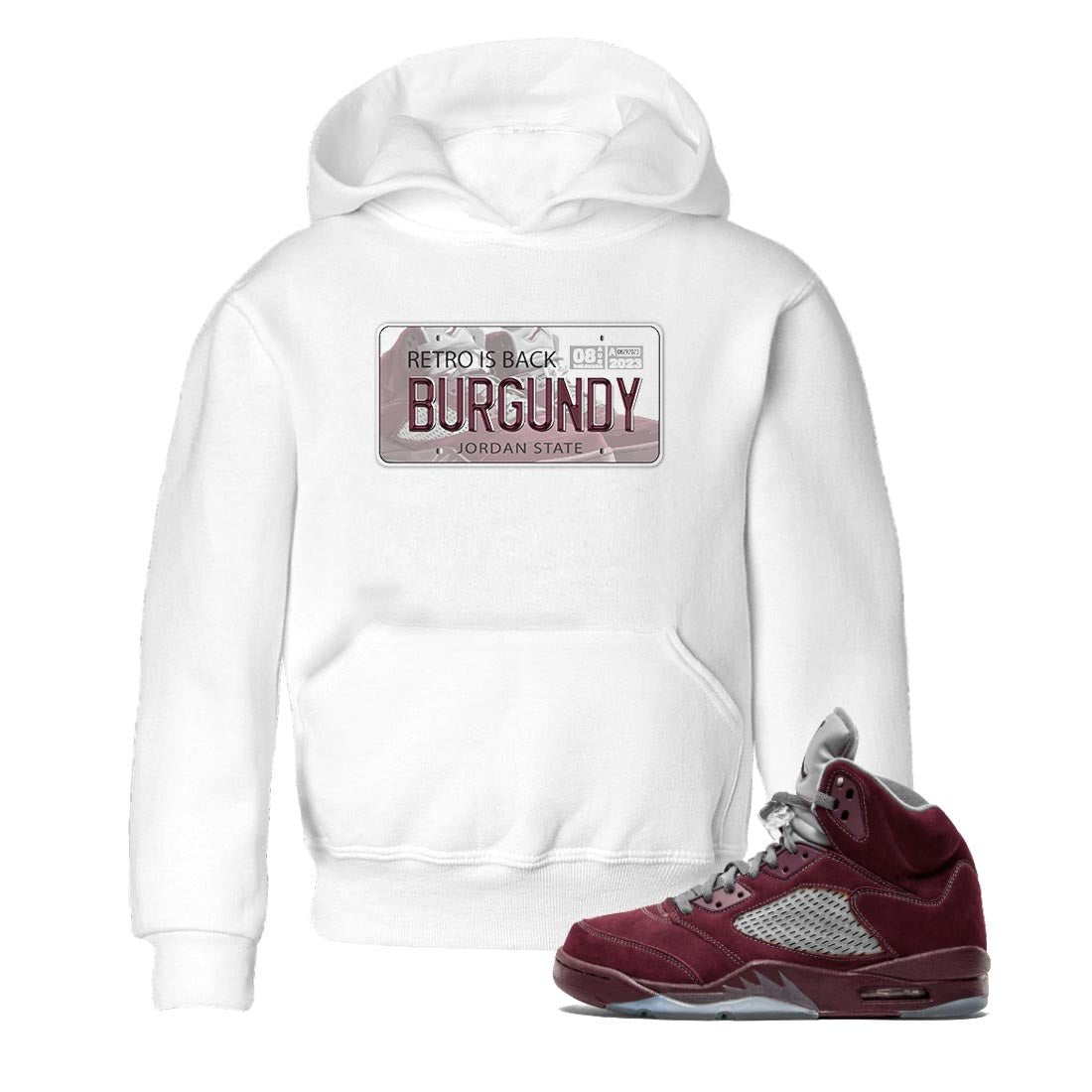 Jordan Plate snkmatch Tee Kids - Air Jordan 5 Burgundy
