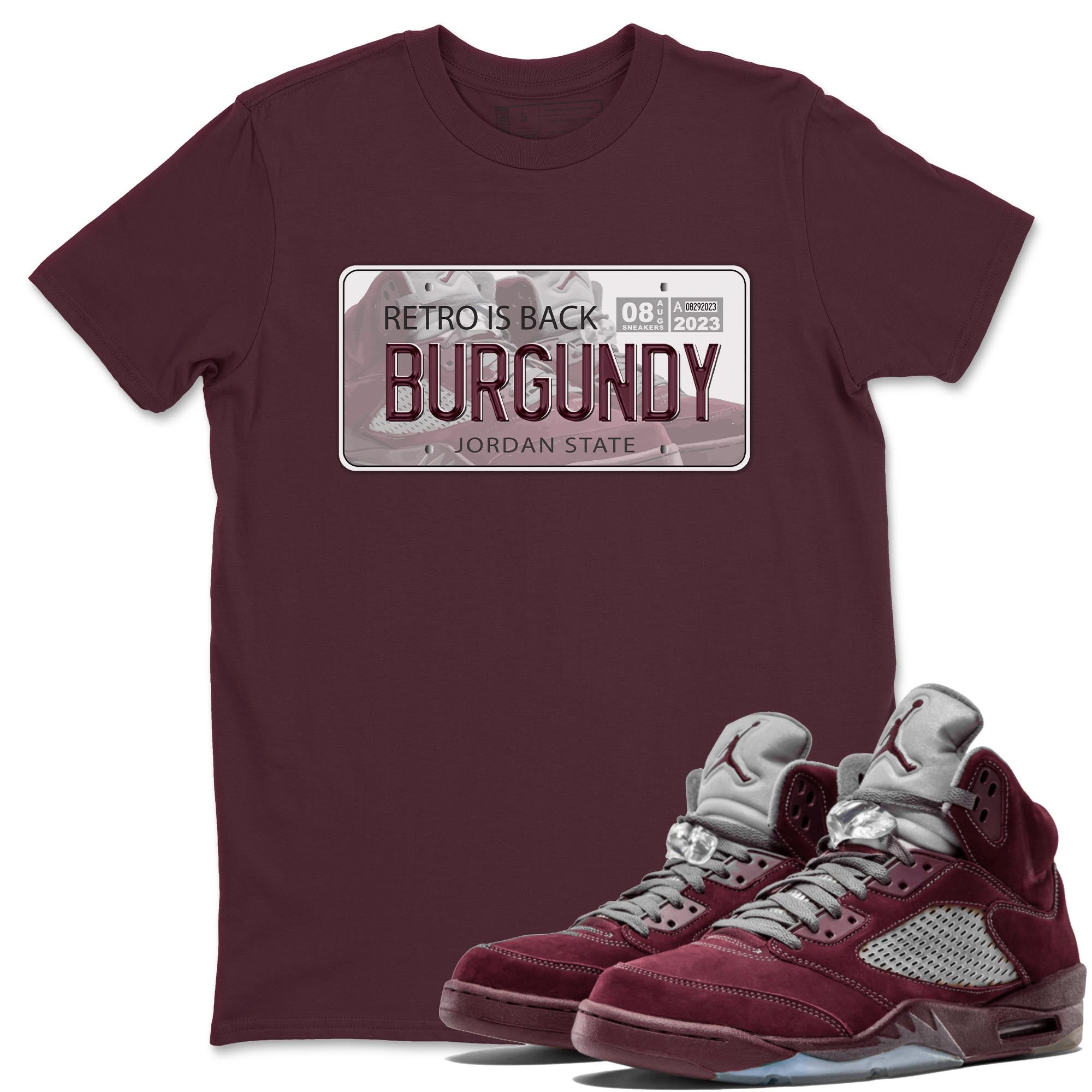 Jordan Plate snkmatch Tee - Air Jordan 5 Burgundy