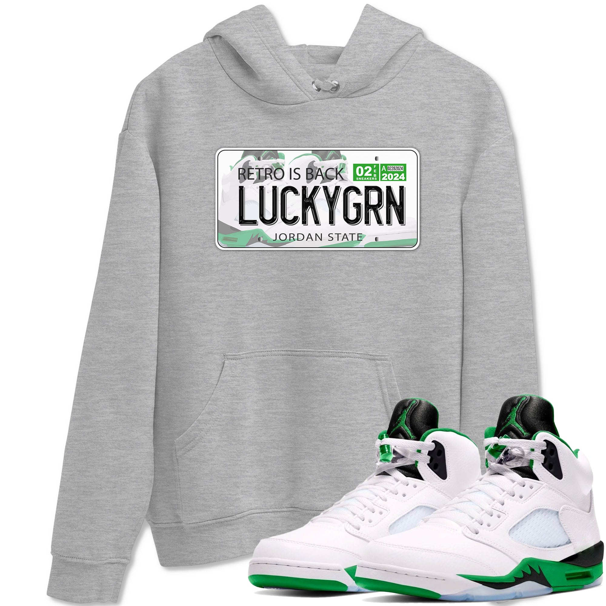 Jordan Plate snkmatch Tees - Air Jordan 5 Lucky Green