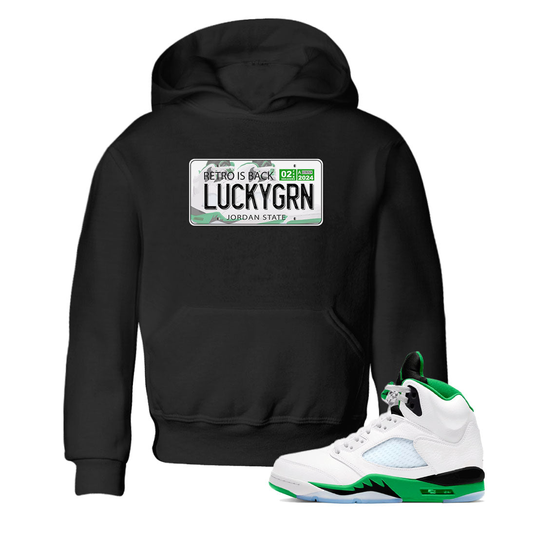 Jordan Plate snkmatch Tees Kids - Air Jordan 5 Lucky Green