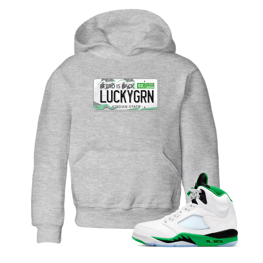 Jordan Plate snkmatch Tees Kids - Air Jordan 5 Lucky Green