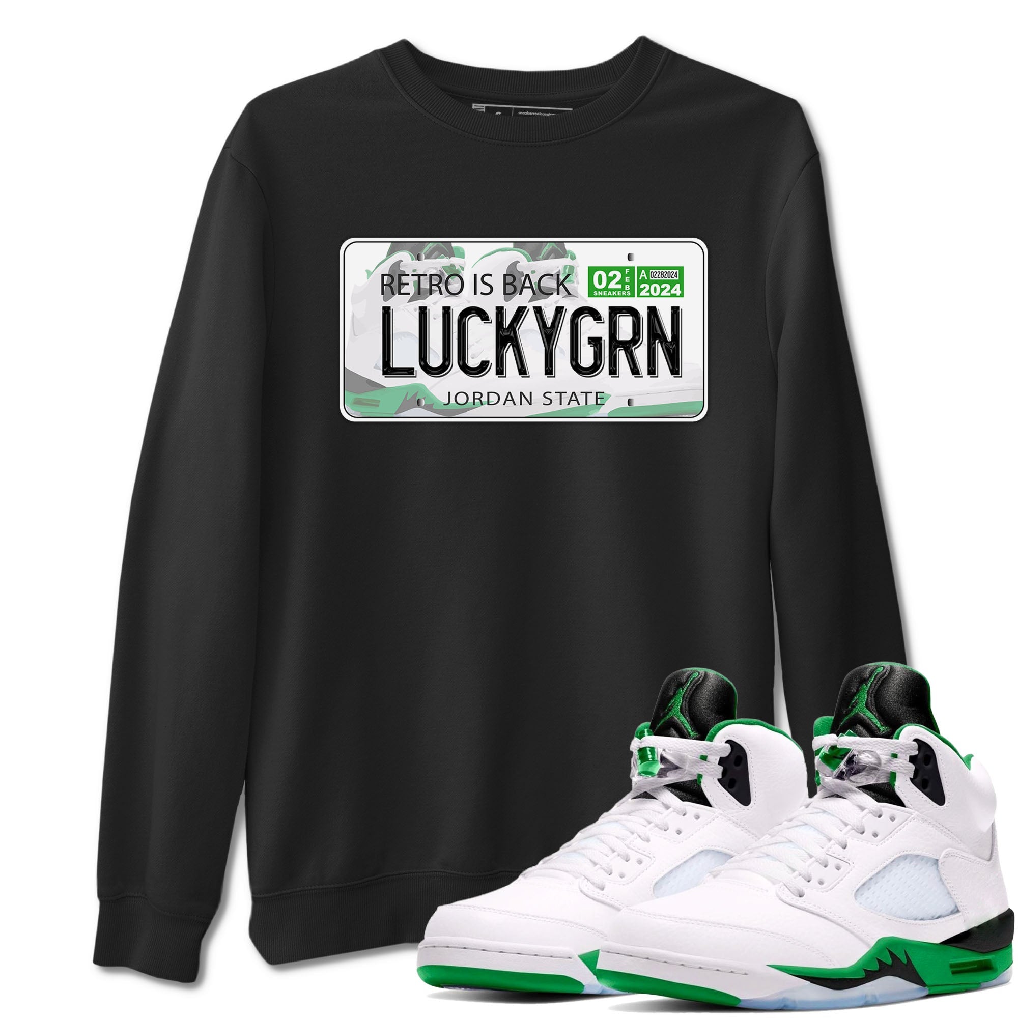 Jordan Plate snkmatch Tees - Air Jordan 5 Lucky Green