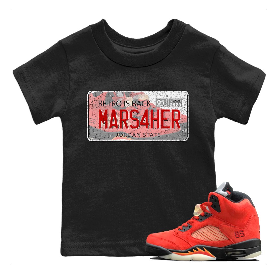 Jordan Plate Kids Tops - Air Jordan 5 Mars For Her