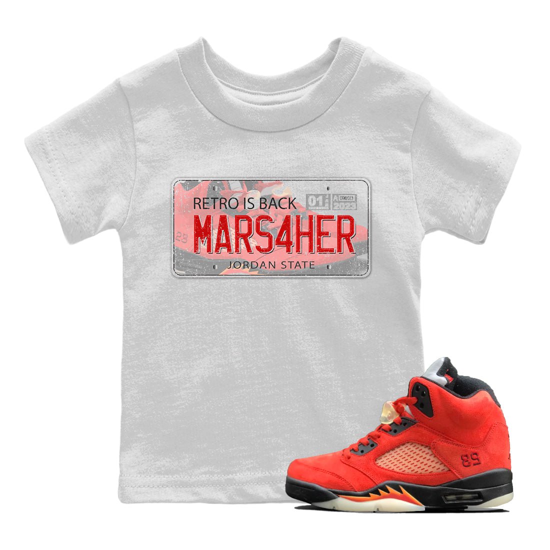 Jordan Plate Kids Tops - Air Jordan 5 Mars For Her