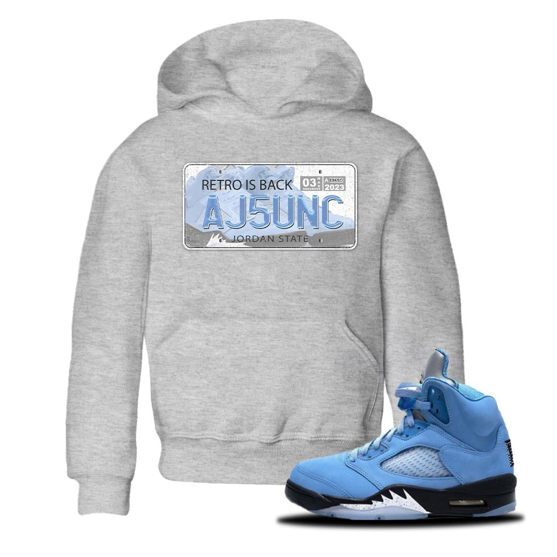 Jordan Plate Kids Tops - Air Jordan 5 UNC