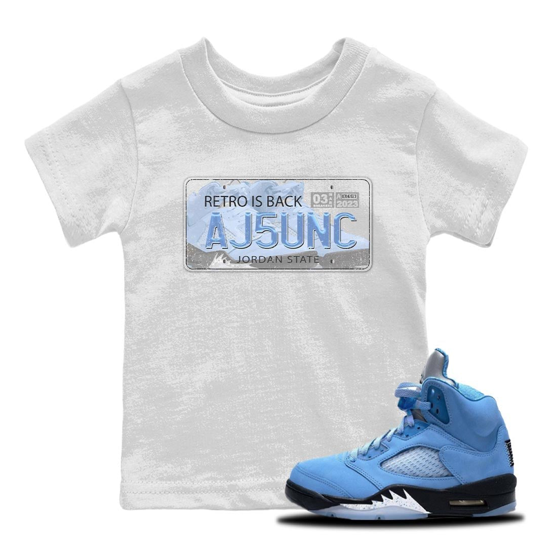 Jordan Plate Kids Tops - Air Jordan 5 UNC