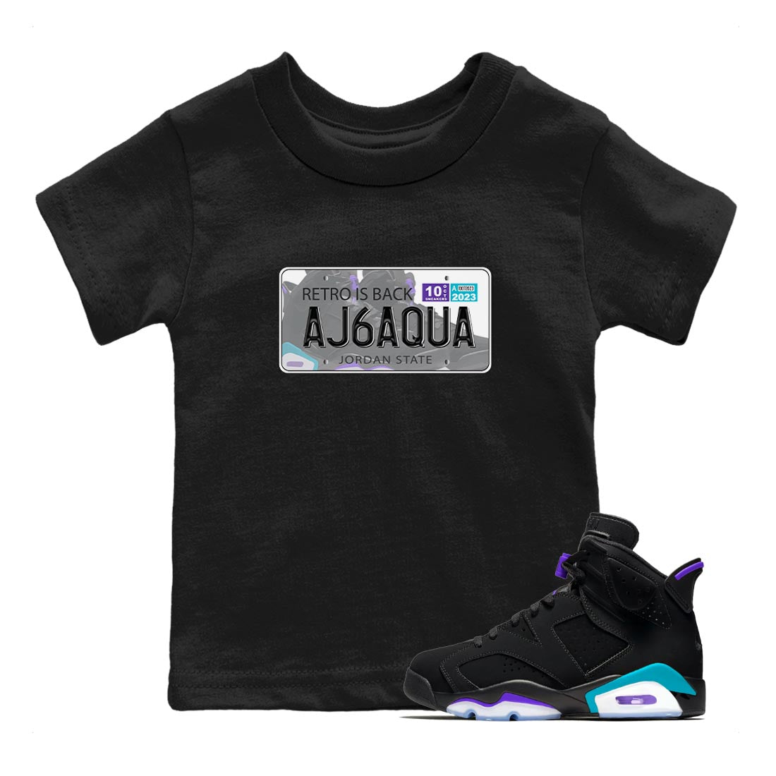 Jordan Plate snkmatch Tee Kids - Air Jordan 6 Aqua