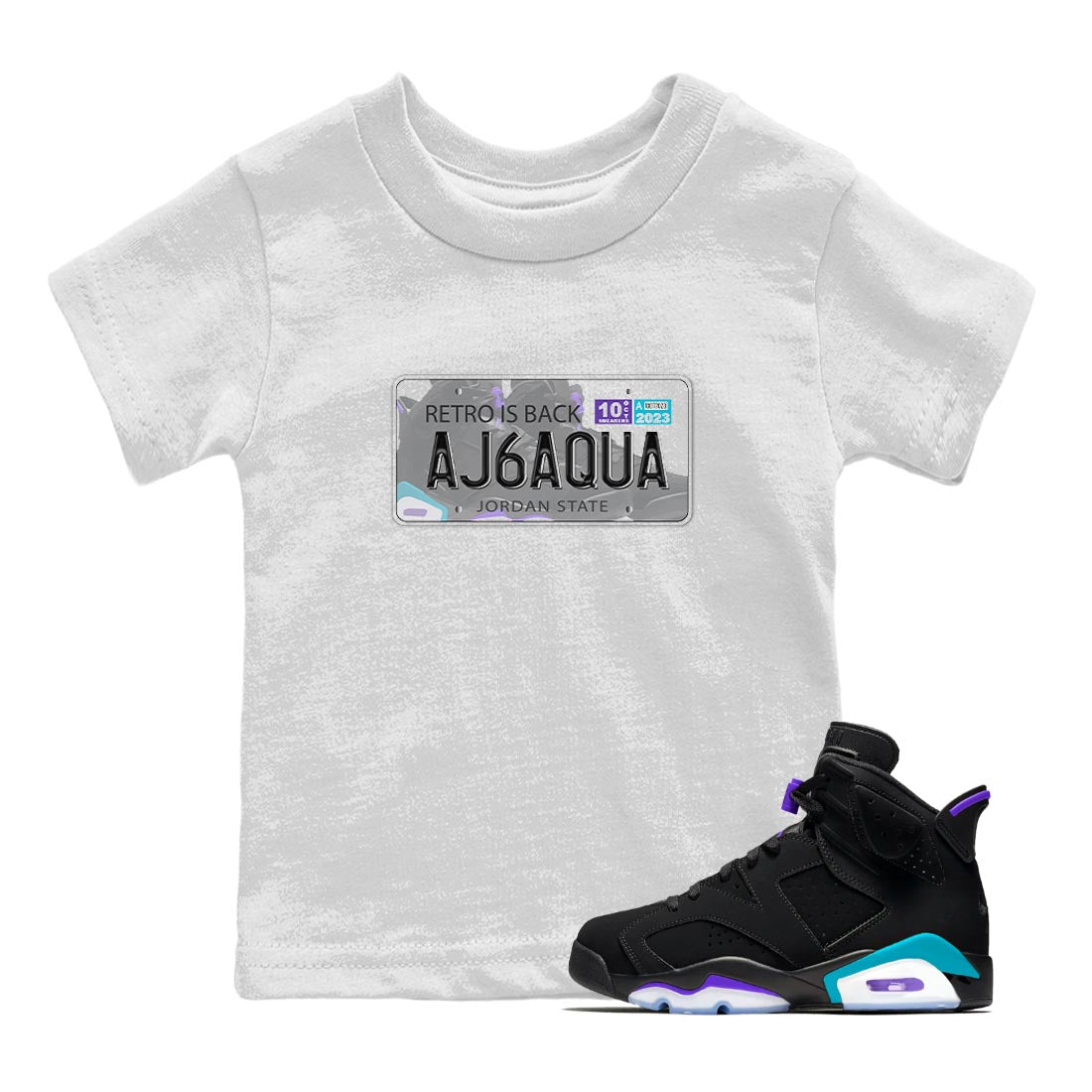 Jordan Plate snkmatch Tee Kids - Air Jordan 6 Aqua