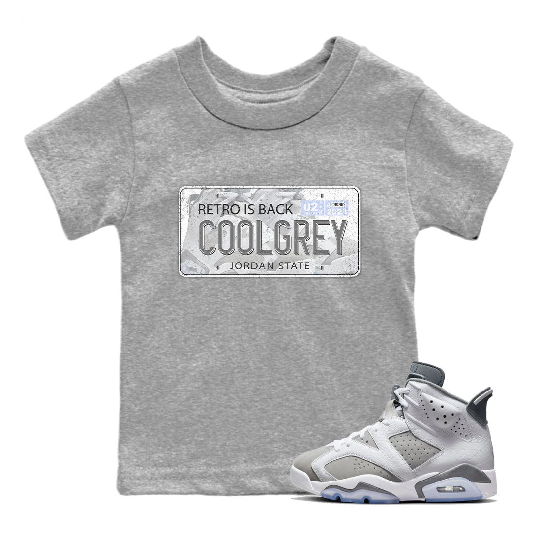 Jordan Plate Kids Tops - Air Jordan 6 Cool Grey