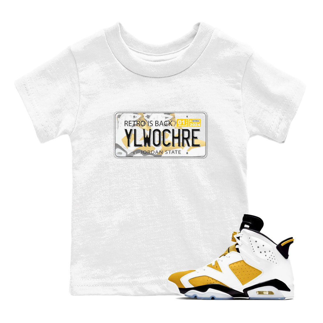 Jordan plate snkmatch Tees Kids - Air Jordan 6 Yellow Ochre