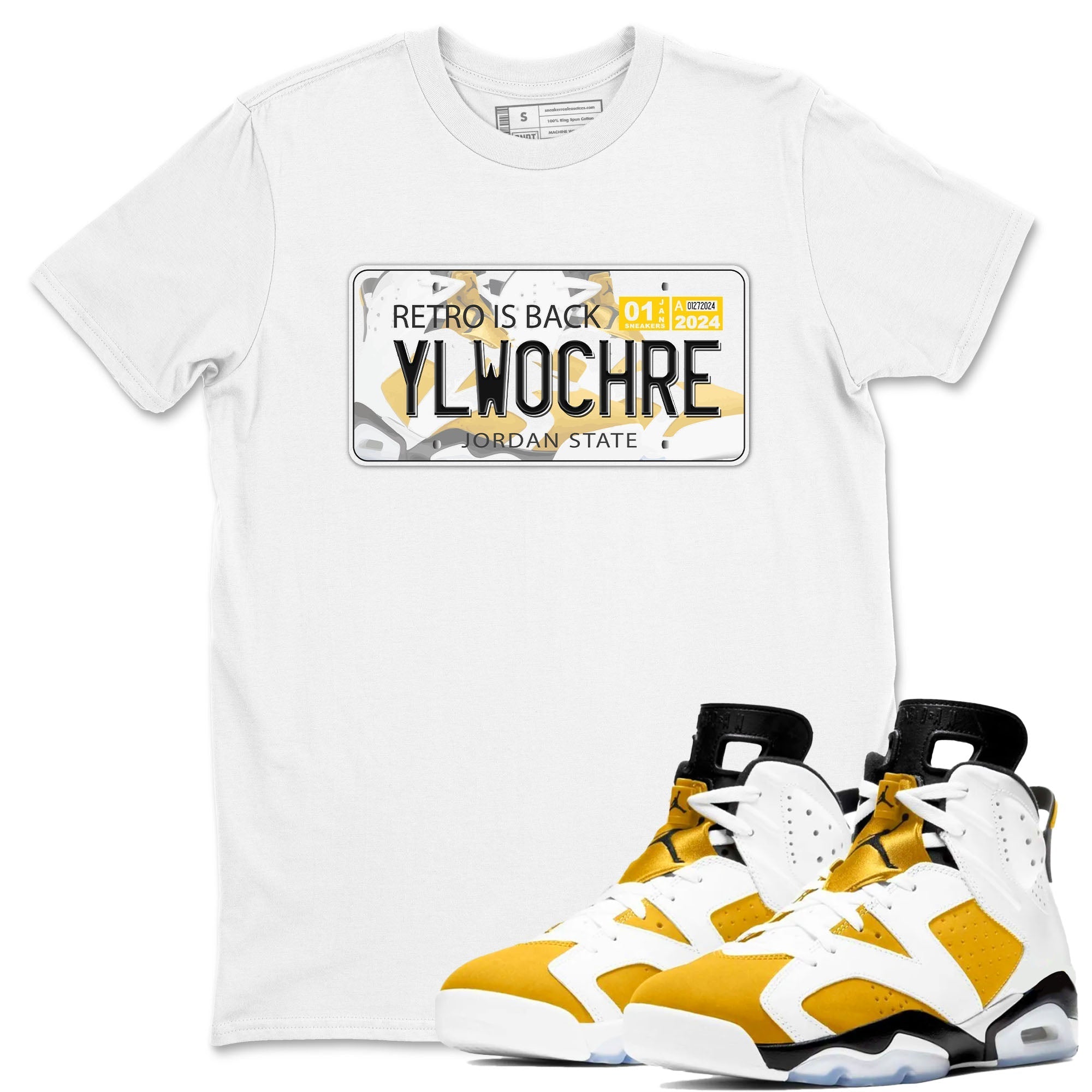 Jordan plate snkmatch Tees - Air Jordan 6 Yellow Ochre