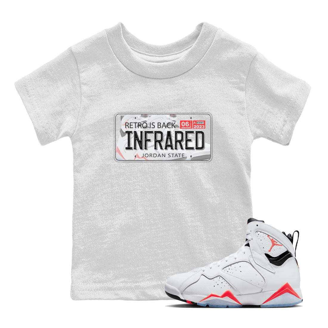Jordan Plate snkmatch Tee Kids - Air Jordan 7 White Infrared