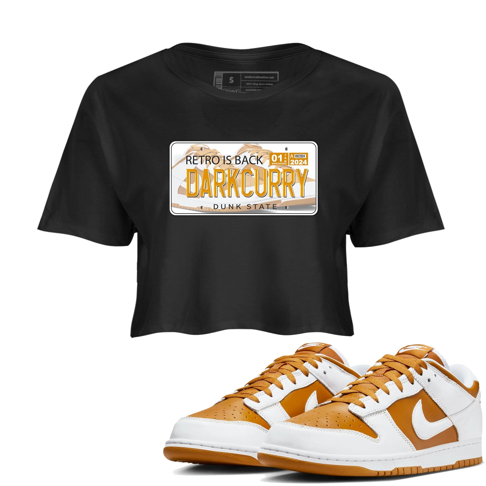 Jordan plate snkmatch Tees Crop Top - Dunk Dark Curry