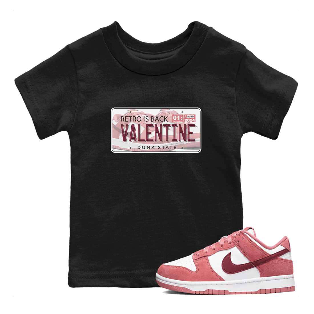 Jordan Plate snkmatch Tees Kids - Dunk Valentines Day 2024