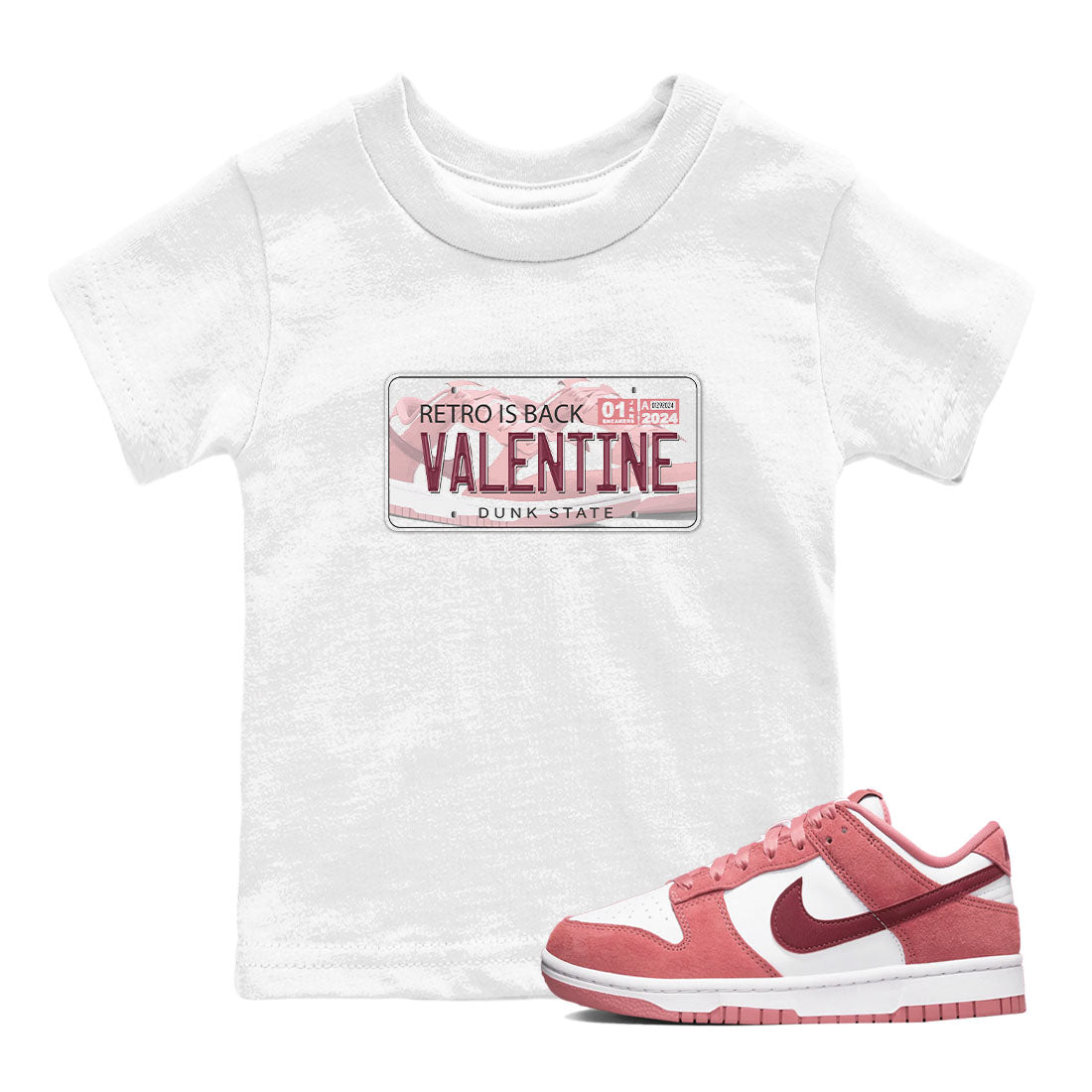 Jordan Plate snkmatch Tees Kids - Dunk Valentines Day 2024