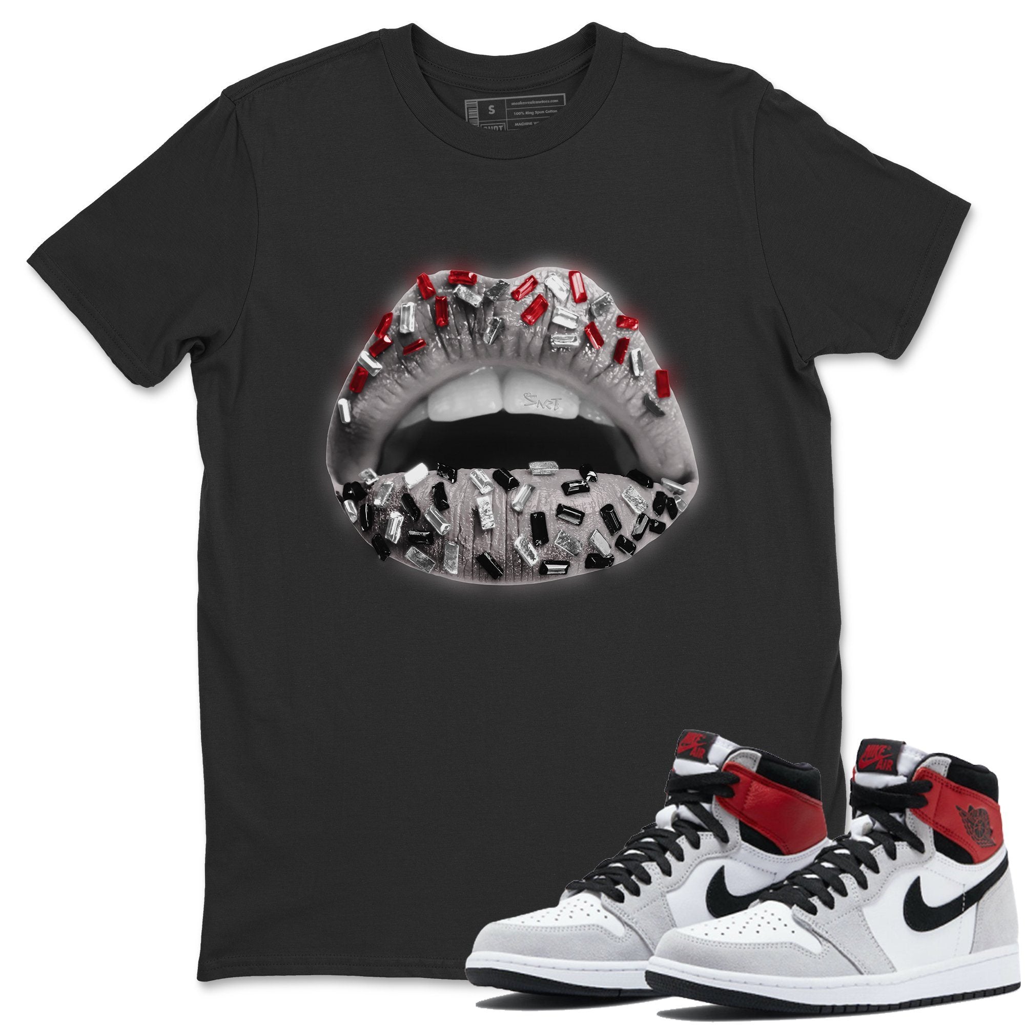 Lips Jewel Unisex Tops - Air Jordan 1 Smoke Grey