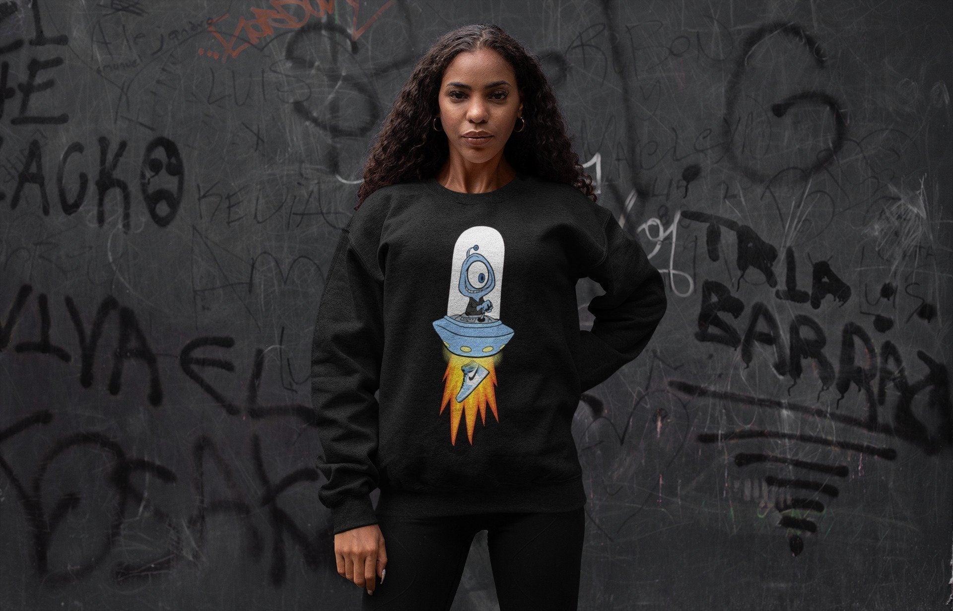 Alien Unisex Tops - Air Jordan 1 University Blue