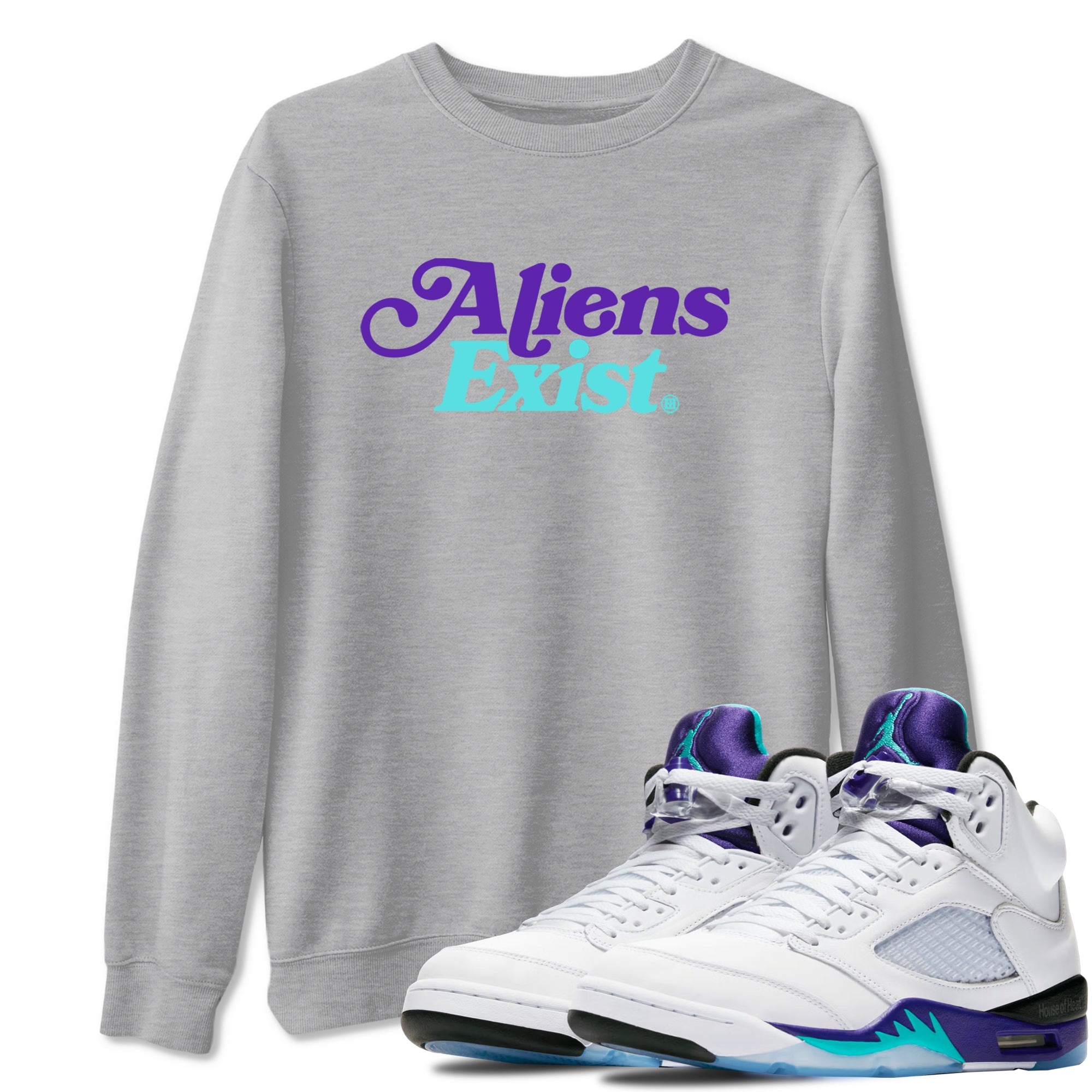 Alien Exist snkmatch Tees - Air Jordan 5 Grape