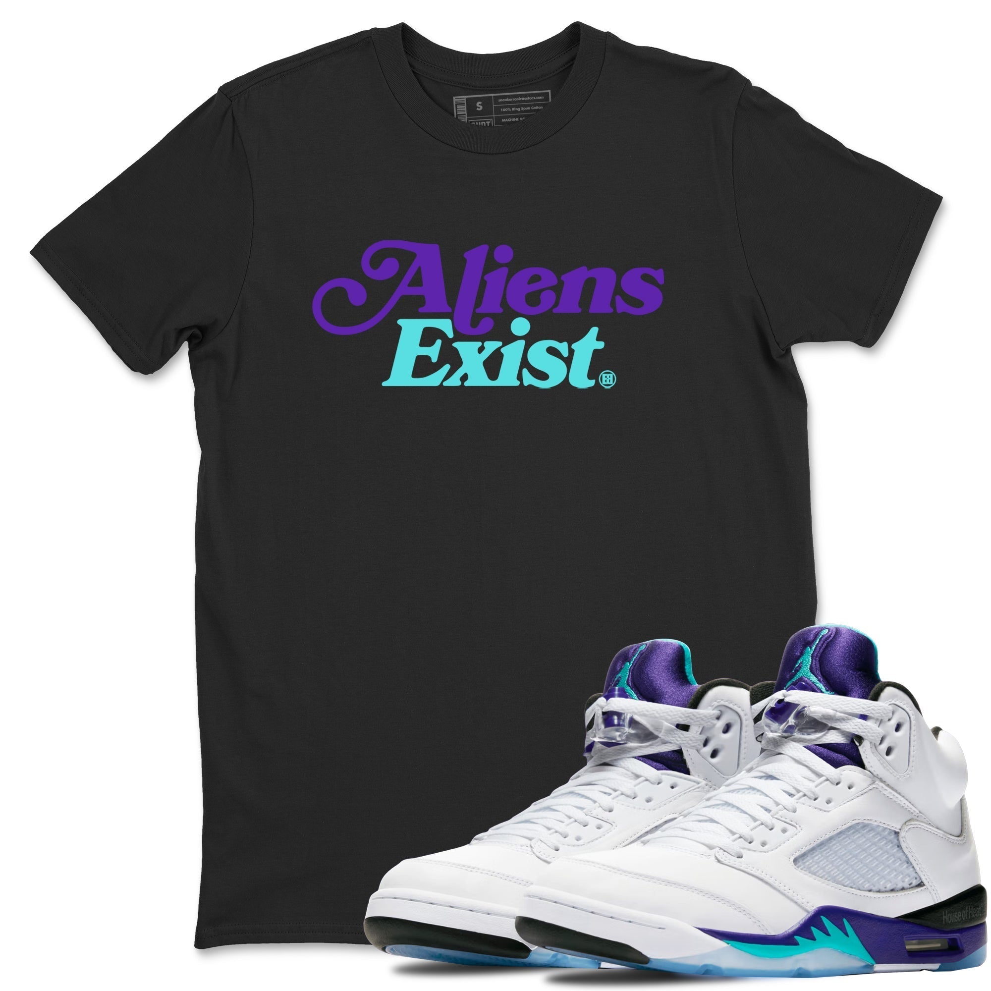 Alien Exist snkmatch Tees - Air Jordan 5 Grape