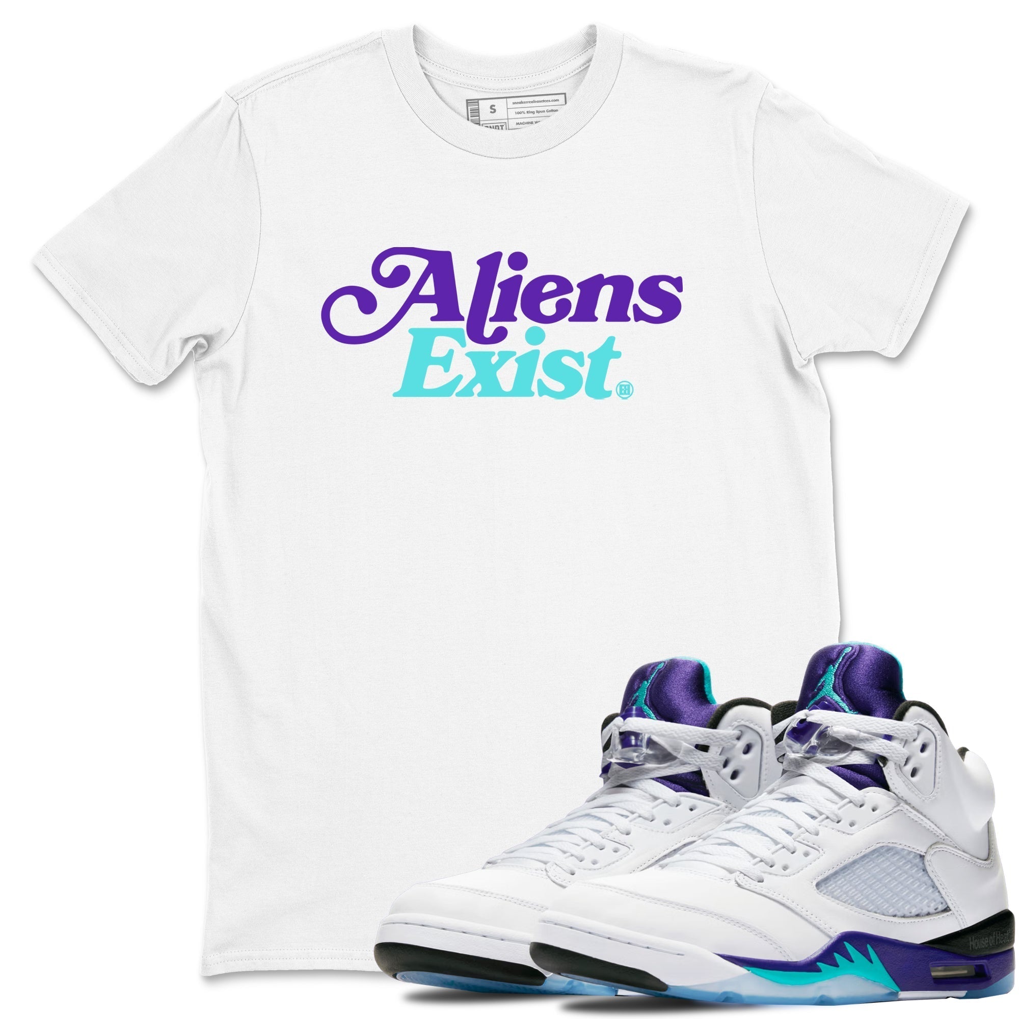 Alien Exist snkmatch Tees - Air Jordan 5 Grape