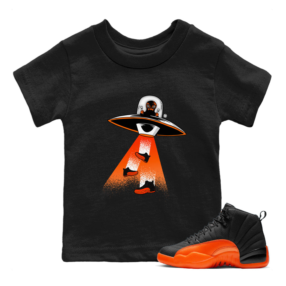Alien Thief Kids Tops - Air Jordan 12 Brilliant Orange